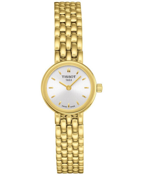Women's Swiss T-Lady Lovely Gold-Tone PVD Stainless Steel Bracelet Watch 19.5mm