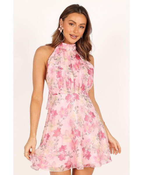 Women's Gardenia Halter Mini Dress