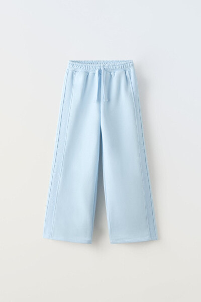 Wide-leg plush trousers