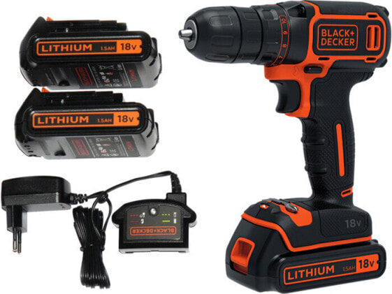 BLACK+DECKER WIERTARKO-WKRĘTARKA 18V 2x1.5Ah BDCDC18B