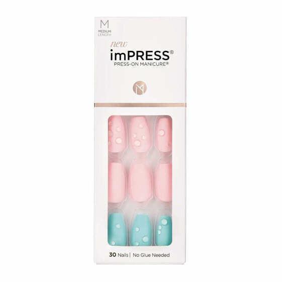 False nails Kiss imPRESS color Dew Drop (30 Units)
