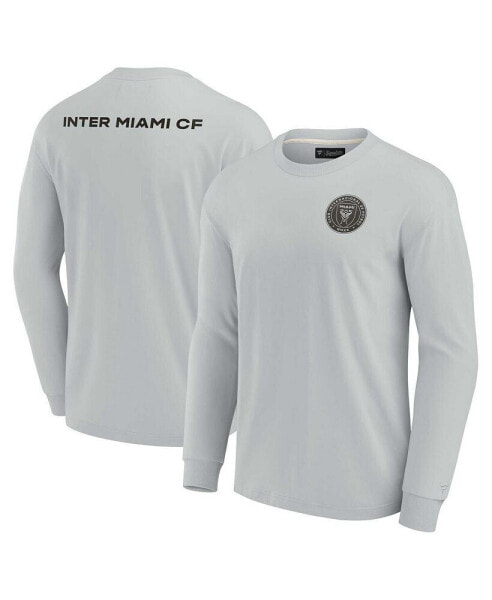 Men's and Women's Gray Inter Miami CF Super Soft Long Sleeve T-shirt