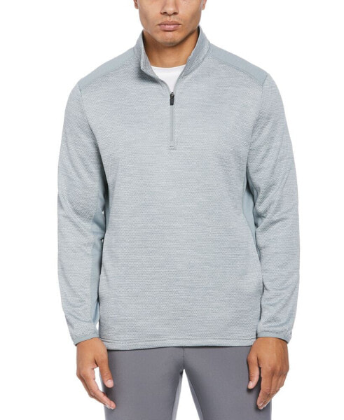 Men's Two-Tone Space-Dyed Quarter-Zip Golf Pullover