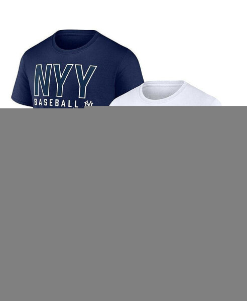 Men's Navy, White New York Yankees Two-Pack Combo T-shirt Set