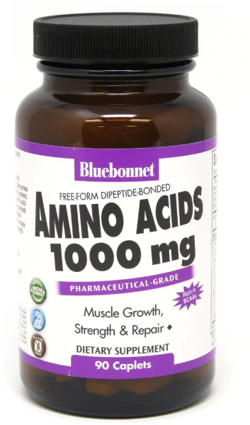 Bluebonnet Nutrition Amino Acids Комплекс аминокислот с BCAA 1000 мг 90 таблеток