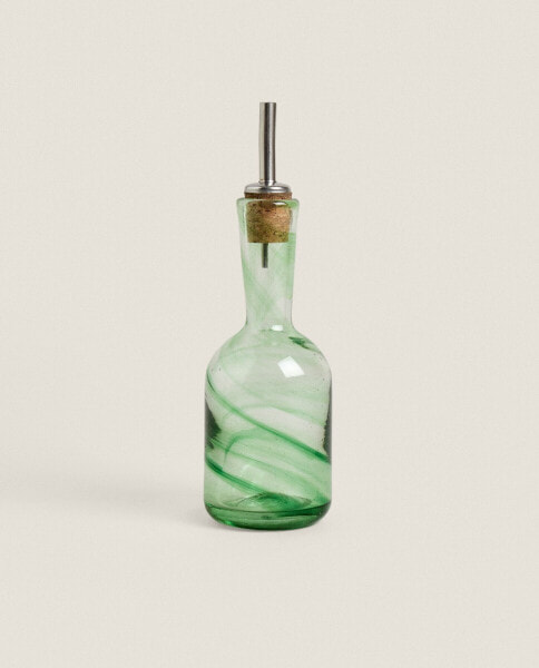 Coloured blown glass cruet