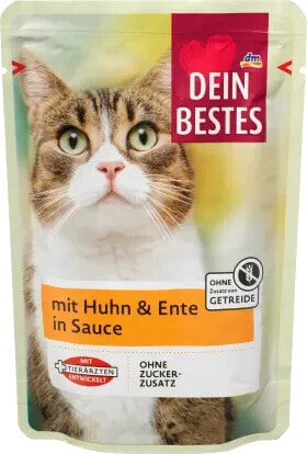 Nassfutter Katze Huhn & Ente in Sauce, 100 g