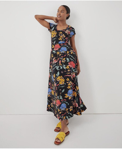 Women's Organic Cotton Fit & Flare Crossback Maxi Dress