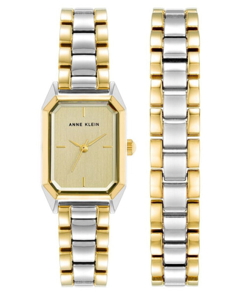 Women's Quartz Two-Tone Alloy Watch Set, 20.5mm