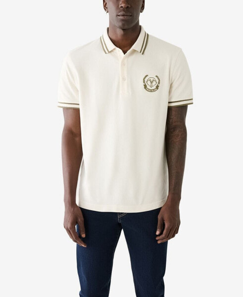 Men's Laurel Buddha Face Short Sleeve Polo Shirt