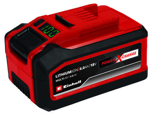 Einhell 4511502, Battery, Lithium-Ion (Li-Ion), 6 Ah, 18 V, Einhell, Black, Red