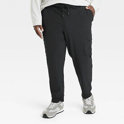Men's Big & Tall Tapered Tech Cargo Jogger Pants - Goodfellow & Co Black 4XLT