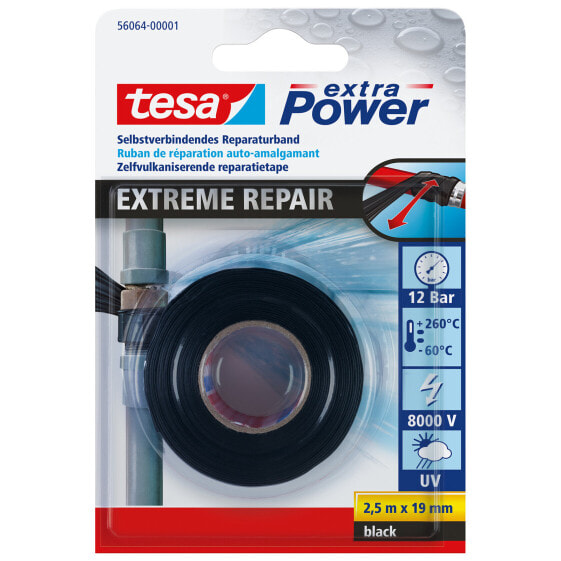 Tesa extra Power Extreme Repair - Black - Repairing - -60 °C - 260 °C - 2.5 m - 19 mm