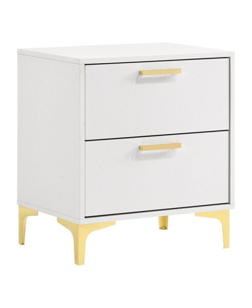 Kendall 24.75" Asian Hardwood 2-Drawer Nightstand