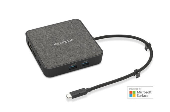 Kensington MD125U4 USB4 Portable Docking Station (DFS) - Wired - USB4 - 100 W - 100,2500,1000,10 Mbit/s - Black - Grey - 8K Ultra HD