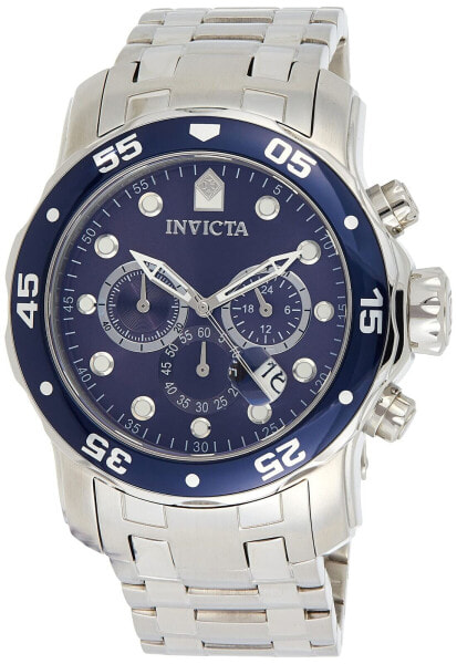 Часы и аксессуары, Invicta, Мужские наручные часы Pro Diver Collection Chronograph 48мм Серебряный и Синий