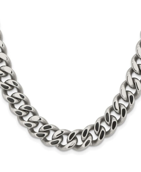 Chisel stainless Steel 13.75mm Curb Chain Necklace