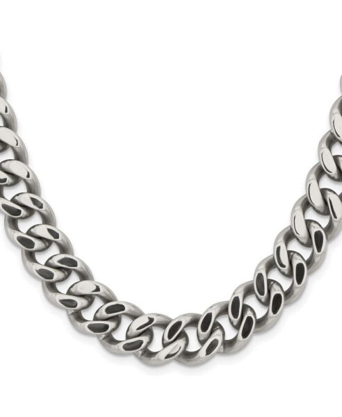 Stainless Steel 13.75mm Curb Chain Necklace