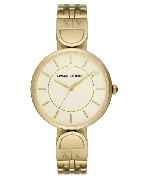 Часы и аксессуары ARMANI EXCHANGE Женские наручные часы Brooke из нержавеющей стали с покрытием золотистого цвета 38 мм
