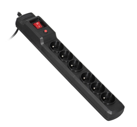 Activejet COMBO 6GN 3M black power strip with cord