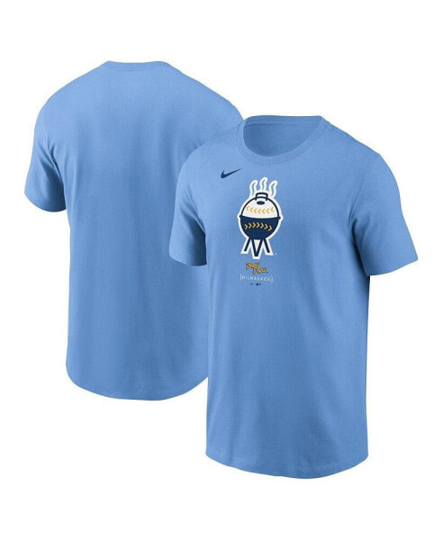Men's Powder Blue Milwaukee Brewers City Connect Large Logo T-shirt