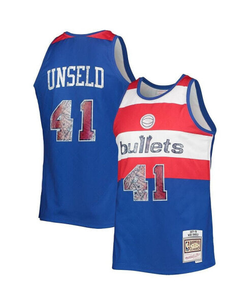 Men's Wes Unseld Blue Washington Bullets 1977-78 Hardwood Classics NBA 75th Anniversary Diamond Swingman Jersey