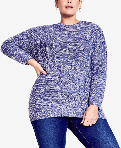 Plus Size Charli Cable Round Neck Sweater