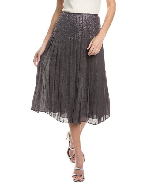 Lafayette 148 New York Kessler Pleated Skirt Women's Grey 2