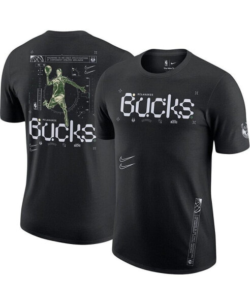 Men's Black Milwaukee Bucks Courtside Air Traffic Control Max90 T-shirt