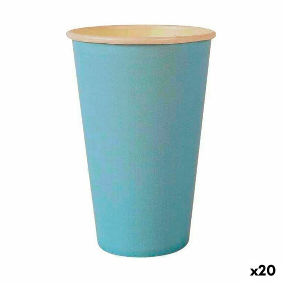 Set of glasses Algon Disposable Cardboard Blue 10 Pieces 350 ml (20 Units)