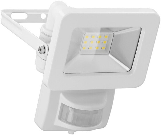 Goobay LED Outdoor Floodlight - 10 W - with Motion Sensor - 10 W - LED - 12 bulb(s) - White - White - 4000 K