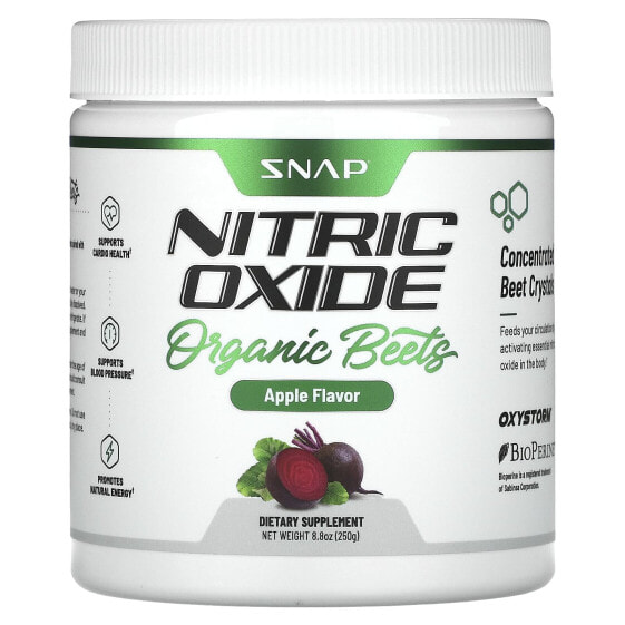 Овощной порошок Snap Supplements Нитрооксид органической свеклы, яблоко, 8.8 унций (250 г)