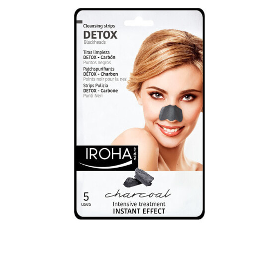 Iroha Detox Charcoal Black Nose Srips Очищающий полоски для носа из угля