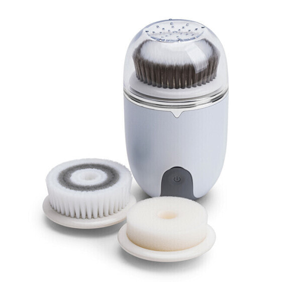 Compact 3-in-1 electric skin cleansing brush