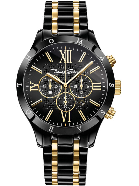 Наручные часы Hamilton мужские швейцарские автоматические Хронограф Intra-Matic с черным кожаным ремешком 40мм.