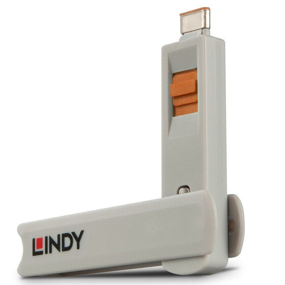 Lindy USB Type C Port Blocker - orange - Port blocker key - USB Type-C - Grey - Orange - 4 pc(s) - 10 g