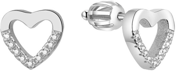 Silver heart earrings AGUP1504S