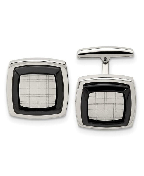 Stainless Steel Polished Black IP-plated Cufflinks