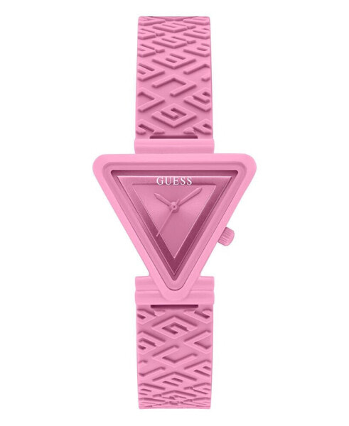 Часы и аксессуары Guess женские аналоговые розовые силиконовые 34 мм