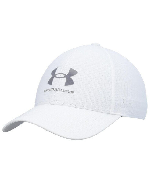 Men's White Logo Performance Flex Hat