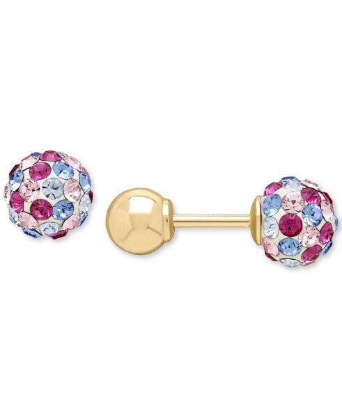 Серьги Macy's Pink and Blue Crystal Ball Stud Reversible
