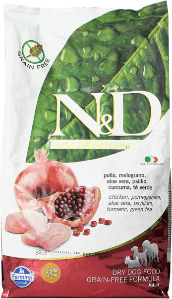 Farmina – N&D Grain-Free Dry Dog Food, Chicken and Pomegranate 2.5 kg