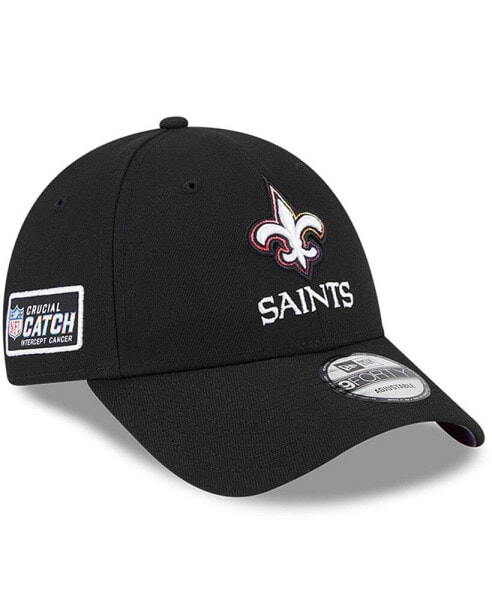 Men's Black New Orleans Saints 2023 NFL Crucial Catch 9FORTY Adjustable Hat