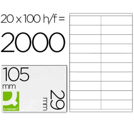 Клейкие этикетки Q-Connect KF26093 Белый 100 Листья 105 x 29 mm