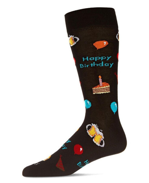 Men's Happy Birthday Rayon from Bamboo Novelty Crew Socks