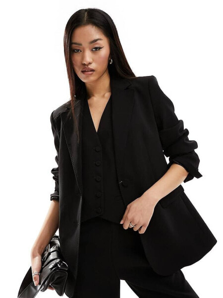 Mango co-ord blazer in black