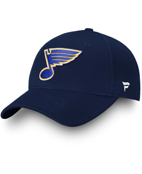 Головной убор для фанатов Authentic NHL Apparel St. Louis Blues в цвете Navy - Кепка на регулируемой застежке Core.