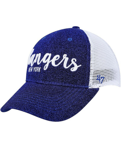 Women's Blue, White New York Rangers Encore MVP Trucker Snapback Hat