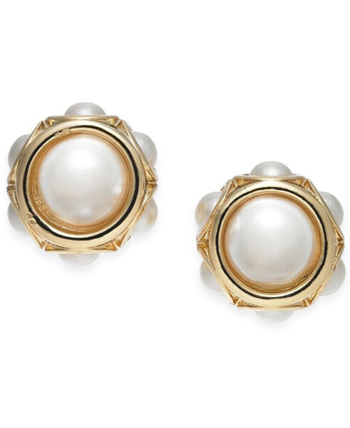 Gold-Tone Imitation Pearl Stud Earrings, Created for Macy's