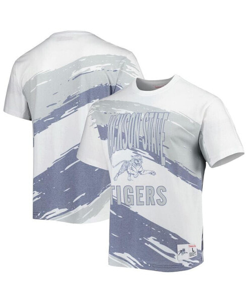 Men's White Jackson State Tigers Paintbrush Sublimated T-shirt